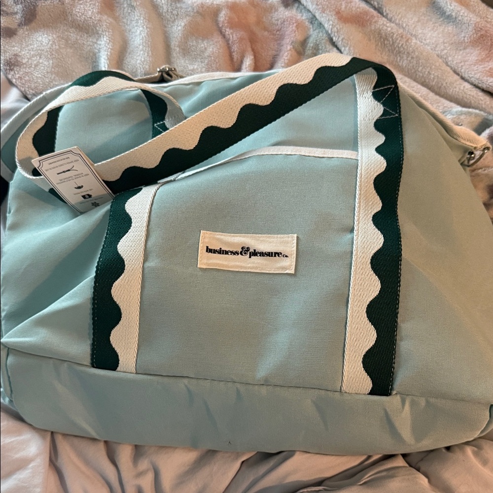 Light Blue and Green Women's Bag